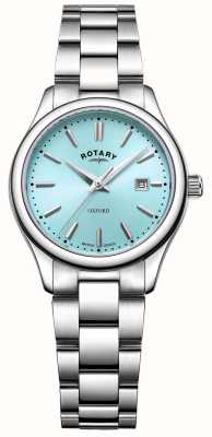 Rotary Reloj de pulsera de acero inoxidable para mujer con esfera azul oxford. LB05092/77