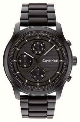 Calvin Klein Hombres | esfera cronógrafo negra | pulsera de acero inoxidable negro 25200209