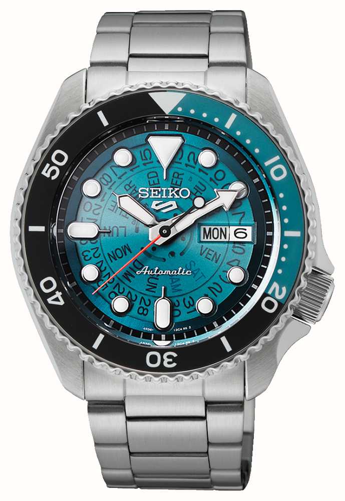 SEIKO 5 reloj automático de acero inoxidable con esfera azul SNXS77 para  hombre, Azul/esqueleto, Classic