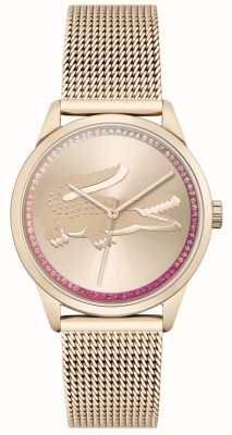 Lacoste Ladycroc de mujer | conjunto de cristal | pulsera de malla de acero en oro rosa 2001261