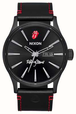 Nixon Rolling Stones Sentry cuero negro y rojo A1354-001-00