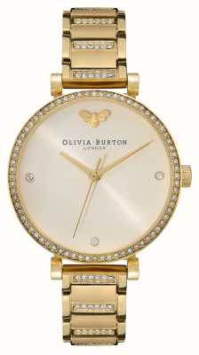 Olivia Burton belgrave mujer | esfera desnuda | conjunto de cristal | pulsera de acero inoxidable dorado 24000002