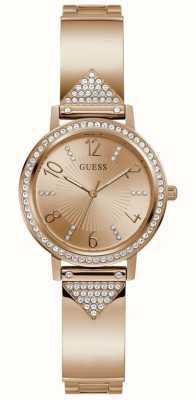 Guess Tri luxe mujer | esfera de oro rosa | pulsera de acero inoxidable de oro rosa GW0474L3
