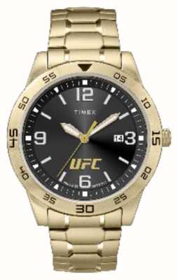 Timex x UFC Esfera negra Legend / acero inoxidable pvd oro TW2V56400