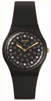 Swatch Reloj bioceramic brillo noche silicona negra SO31B102