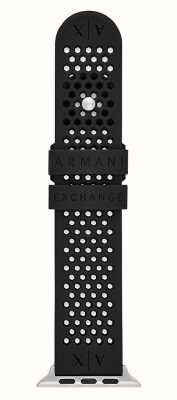 Armani Exchange Correa Apple Watch (42/44/45mm) silicona negra AXS8010