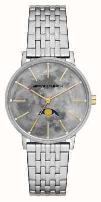 Armani Exchange Mujer | esfera gris fase lunar | pulsera de acero inoxidable AX5585