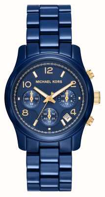 Michael Kors Pasarela de mujer | esfera crono azul | pulsera de acero inoxidable azul MK7332