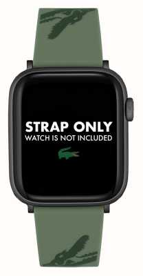 Lacoste Correa Apple Watch (42/44mm) silicona verde estampado cocodrilo 2050018