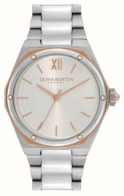 Olivia Burton Deportes de lujo hexa | esfera blanca | pulsera de acero inoxidable 24000070