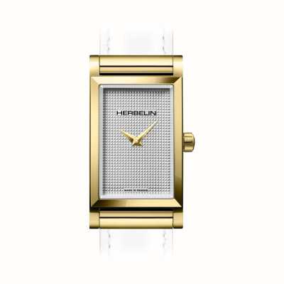 Herbelin Caja del reloj Antarès - esfera plateada texturizada / acero pvd dorado - solo la caja H17444P02