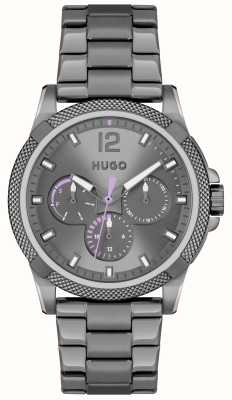 HUGO #impress cuarzo (38 mm) esfera gris / acero inoxidable pvd gris 1540135