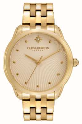 Olivia Burton Clásicos atemporales luz de las estrellas celestiales | esfera beige | pulsera de acero inoxidable dorado 24000048