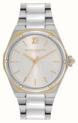 Olivia Burton Deportes de lujo hexa | esfera blanca | pulsera de acero inoxidable 24000031