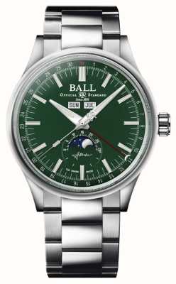 Ball Watch Company Ingeniero ii calendario lunar | 40 mm | edición limitada | esfera verde | pulsera de acero inoxidable NM3016C-S1J-GR
