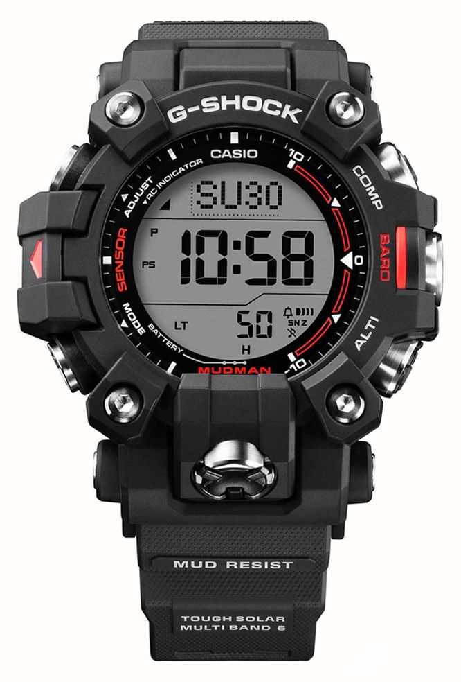 Casio - Reloj táctico Rangeman G-Shock Solar Atomic para hombre,  negro/negro, GW9400-1B, Negro -, Digital