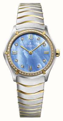 EBEL Sport classic lady - 55 diamantes (29 mm) esfera azul tranquilo / oro de 18 quilates y acero inoxidable 1216598
