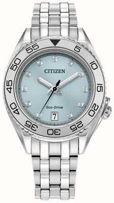 Citizen Diamante de mujer | conducción ecológica | esfera azul | pulsera de acero inoxidable FE6161-54L
