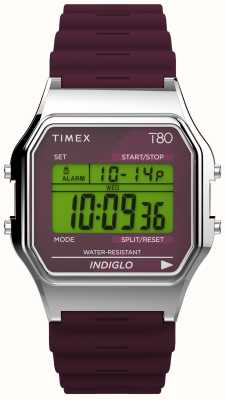 Timex 80 pantalla digital burdeos / correa de resina burdeos TW2V41300