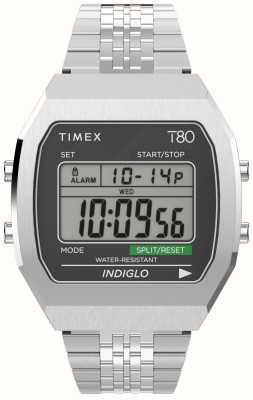 Timex Pantalla digital T80 brazalete de acero inoxidable ex-display TW2V74200 EX-DISPLAY