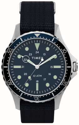 Timex Reloj navi xl para hombre (41 mm) esfera negra/correa de tela negra TW2T75400