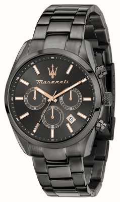 Maserati Attrazione para hombre (43 mm) esfera negra/brazalete de acero inoxidable negro R8853151001