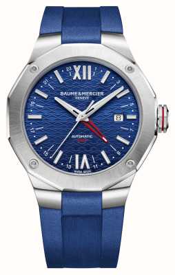 Baume & Mercier Reloj riviera automático para hombre (42 mm) esfera azul / correa de caucho azul M0A10659