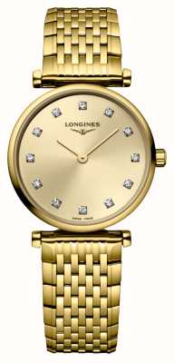 LONGINES La grande classique de longines esfera dorada engastada con diamantes / brazalete de pvd dorado L42092378