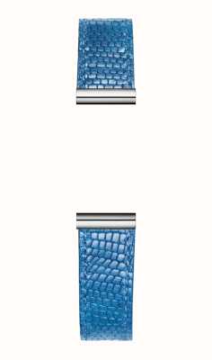 Herbelin Correa de reloj intercambiable Antarès - piel viper texturizada azul / acero inoxidable - solo la correa BRAC17048A116