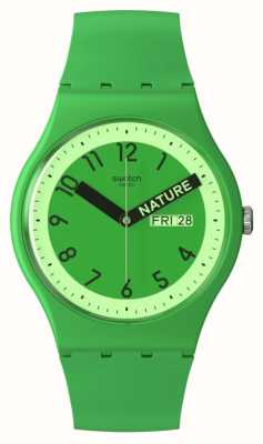 Swatch Orgullosamente verde esfera verde/correa de silicona verde SO29G704