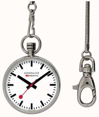 Mondaine Reloj de bolsillo oficial de los ferrocarriles suizos (43 mm) esfera blanca / acero inoxidable A660.30316.11SBB