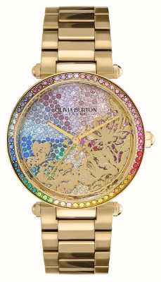 Olivia Burton Esfera de cristal Kaleido Bloom Rainbow/pulsera de acero inoxidable en tono dorado 24000082