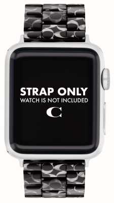 Coach Correa de reloj Apple (38/40/41 mm) pulsera de resina negra estampada 14700232