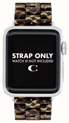 Coach Correa de reloj Apple (38/40/41 mm) pulsera de resina estampada marrón oscuro 14700233
