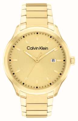 Calvin Klein Define esfera dorada para hombre (43 mm) / brazalete dorado de acero inoxidable 25200349