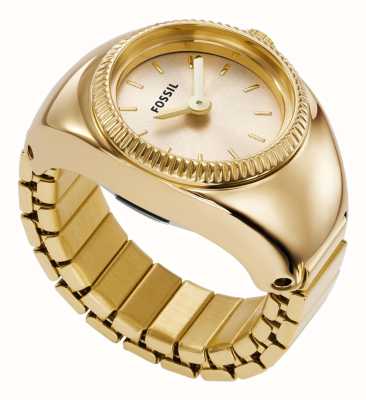 Fossil Reloj con anillo (15 mm) esfera dorada/banda de expansión de acero inoxidable en tono dorado ES5246