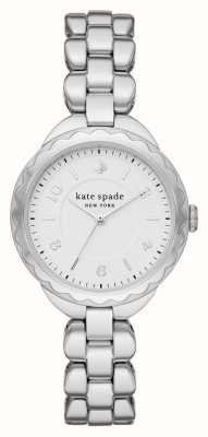 Kate Spade Esfera blanca Morningside (34 mm) / brazalete de acero inoxidable KSW1737