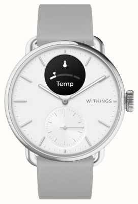 Withings Scanwatch 2 - reloj inteligente híbrido con ecg (38 mm) esfera híbrida blanca / silicona gris HWA10-MODEL 2-ALL-INT