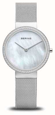 Bering Reloj clásico para mujer (31 mm) con esfera de nácar y pulsera de malla de acero inoxidable 14531-004