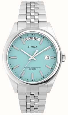 Timex Reloj de mujer Legacy (36 mm) con esfera azul y pulsera de acero inoxidable. TW2V68400