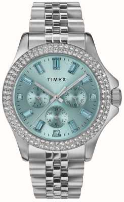 Timex Reloj kaia (40 mm) para mujer con esfera azul y pulsera de acero inoxidable. TW2V79600