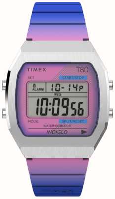 Timex Esfera digital 80 (36 mm) / correa de resina morada TW2V74600