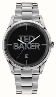 Ted Baker Reloj leytonn (40 mm) para hombre con esfera negra y brazalete de acero inoxidable BKPLTF307