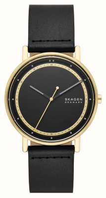 Skagen Reloj Signatur para hombre (40 mm) con esfera negra y correa de piel negra. SKW6897