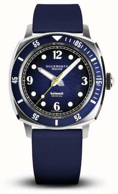 Duckworth Prestex Reloj Belmont para hombre (42 mm) con esfera azul y correa de caucho azul. D328-03-DR