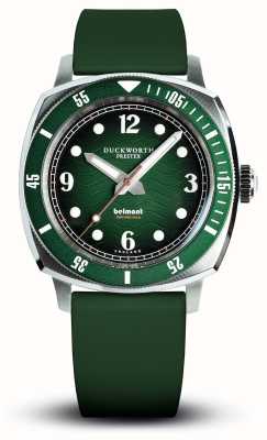Duckworth Prestex Reloj Belmont para hombre (42 mm) con esfera verde y correa de caucho verde. D328-04-ER