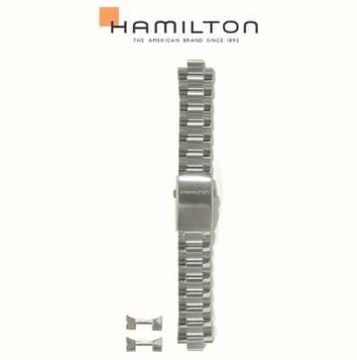 Hamilton Straps Acero inoxidable de 22 mm, solo correa azul marino caqui H695775103