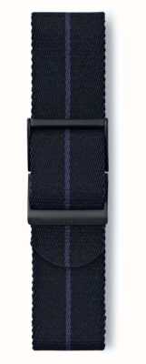Elliot Brown Cinta negra con franja azul, longitud estándar, solo correa de 22 mm STR-N16G