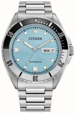 Citizen Reloj deportivo automático para hombre (42 mm) con esfera azul y brazalete de acero inoxidable. NH7530-52L