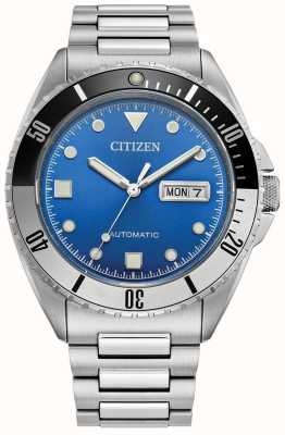 Citizen Reloj deportivo automático para hombre (42 mm) con esfera azul y brazalete de acero inoxidable. NH7530-52M